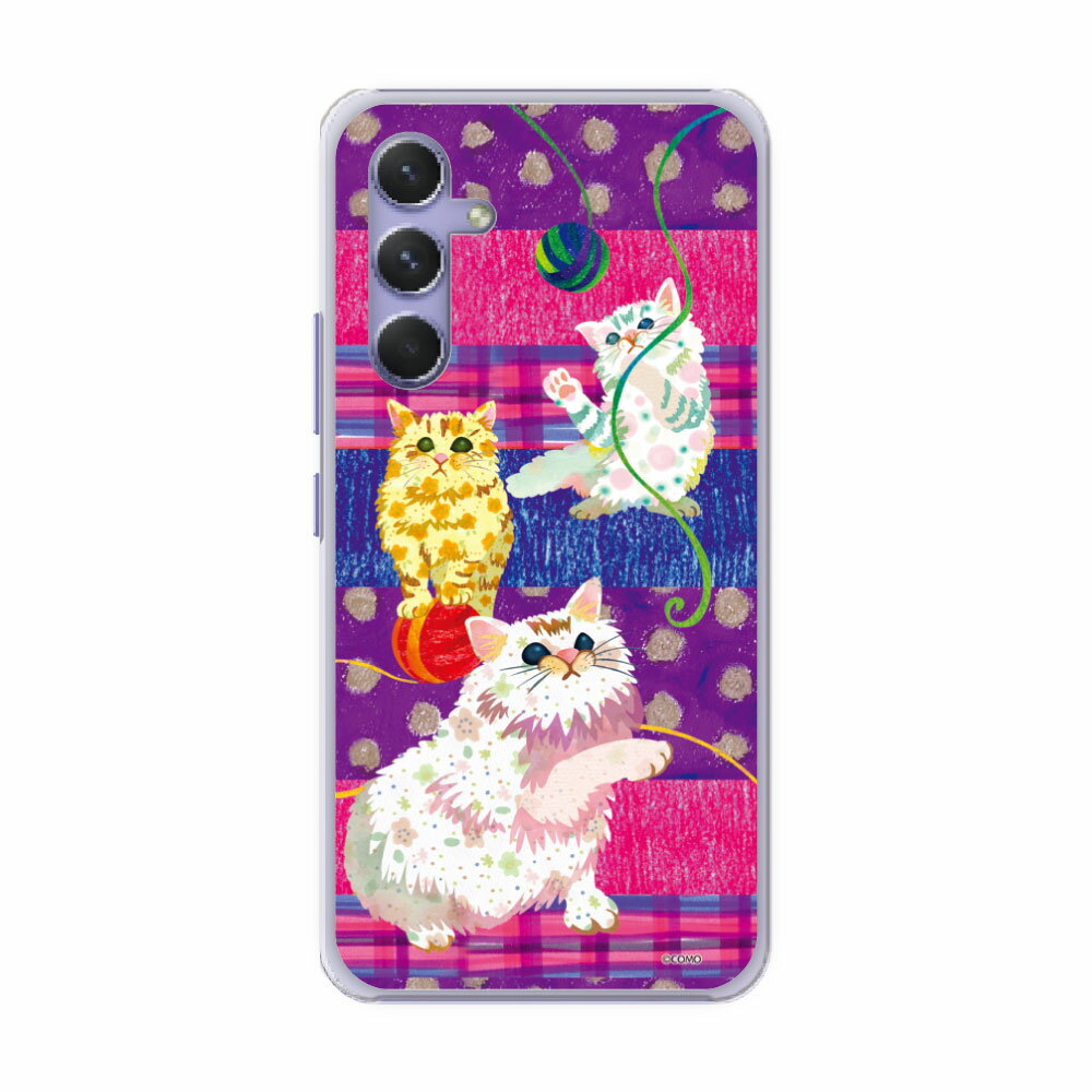 Rakuten - 【お買い物マラソン 大特価セール】 Galaxy A55 5G SC-53E ケース ギャラクシー SC-52F SC-51F SC-51D SC-52E SC-51D SC-52D SC-53D スマホケース 全機種対応 スマホカバー アニマル柄 デザイン 毛糸ネコ 遊ぶ 猫 毛糸 水玉