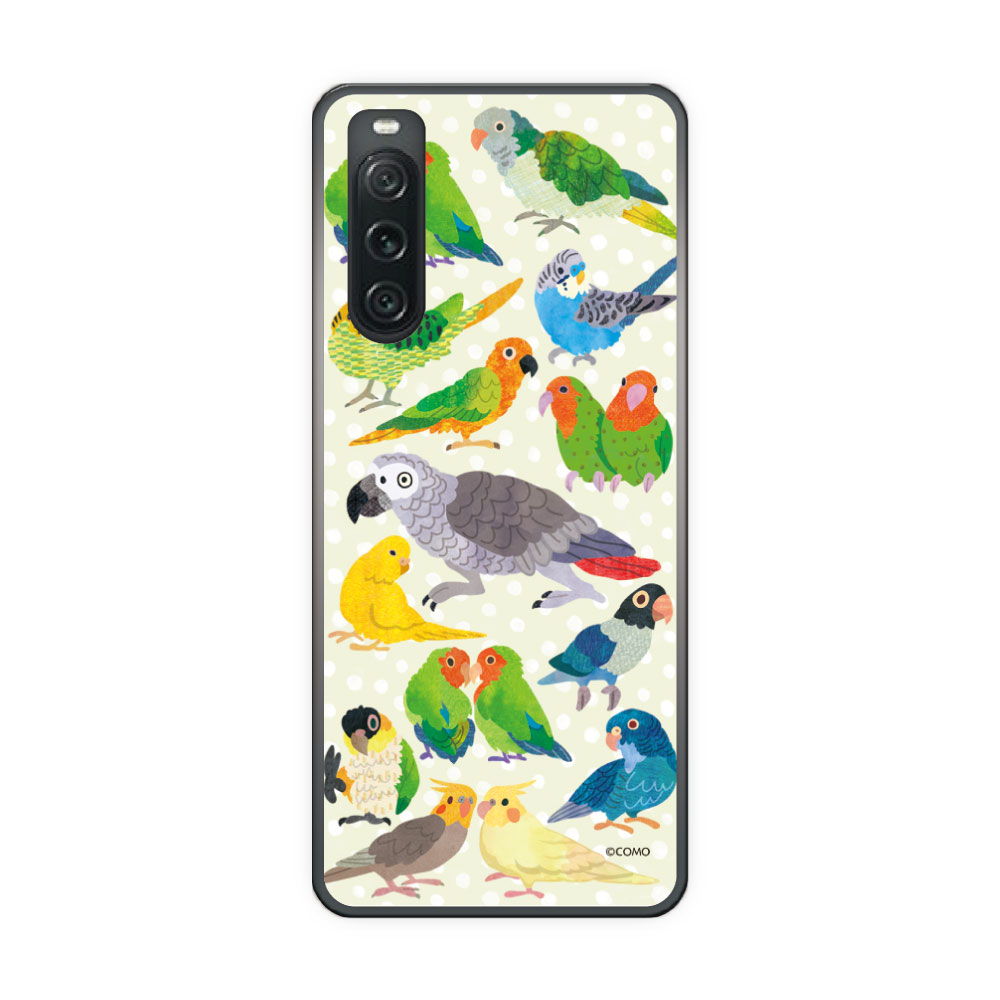【10%OFFクーポン】 Xperia 10 VI SO-52E ケース スマホケース エクスペリア SO-51E SO-53D SO-52D SO-53C SO-52C スマホカバー 全機種対応 COMO アニマル柄 インコ オウム いろいろ