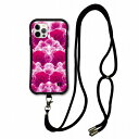 【超ポイントバック祭 10%OFFクーポン】 iPhone14 ケース 全機種対応 i-coronケース スマホケース スマホショルダー付 iPhone16 15 14 Pro Plus Pro Max 13 12 11 スマホカバー ショルダー 耐衝撃 バラ フラワー マゼンダピンク