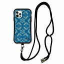 【お買い物マラソン 10%OFFクーポン】 iPhone14 ケース 全機種対応 i-coronケース スマホケース スマホショルダー付 iPhone16 15 14 Pro Plus Pro Max 13 12 11 スマホカバー ショルダー 耐衝撃 ダマスク柄 ブルー かわいい