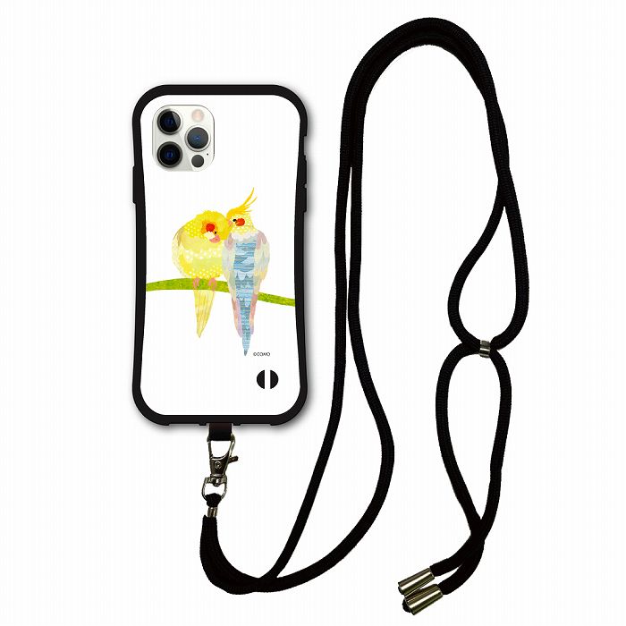 Rakuten - 【10%OFFクーポン】 スマホショルダー付 アニマル柄 動物 iPhone14 i-coronケース iPhone16 15 14 Pro 13 12 Mini スマホケース 全機種対応 カバー ショルダーストラップ 肩掛け オカメインコ カップル トリ 鳥 仲良し