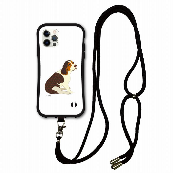 Rakuten - 【10%OFFクーポン】 スマホショルダー付 アニマル柄 動物 iPhone15 i-coronケース iPhone16 15 14 Plus 13 12 11 スマホケース 全機種対応 カバー ショルダーストラップ 肩掛け ビーグル 犬 イヌ おすわり