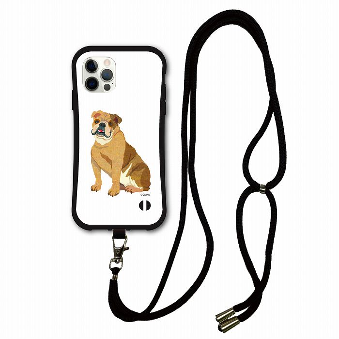 Rakuten - 【10%OFFクーポン】 スマホショルダー付 アニマル柄 動物 iPhone14 i-coronケース iPhone16 15 14 Pro 13 12 Mini スマホケース 全機種対応 カバー ショルダーストラップ 肩掛け ブルドッグ ブラウン 犬 イヌ