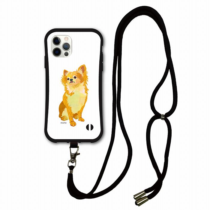 Rakuten - 【10%OFFクーポン】 スマホショルダー付 アニマル柄 動物 iPhone15 i-coronケース iPhone16 15 14 Plus 13 12 11 スマホケース 全機種対応 カバー ショルダーストラップ 肩掛け ロングコートチワワ 犬 イヌ