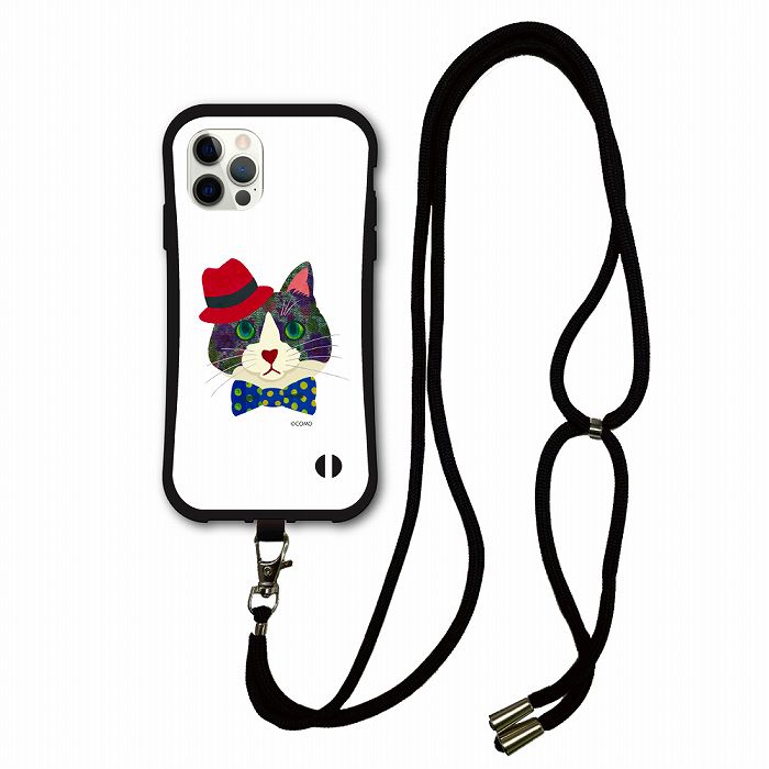 Rakuten - 【10%OFFクーポン】 スマホショルダー付 アニマル柄 動物 iPhone15 i-coronケース iPhone16 15 14 Plus 13 12 11 スマホケース 全機種対応 カバー ショルダーストラップ 肩掛け ハチワレ 猫 ネコ ねこちゃん