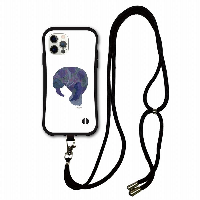 Rakuten - 【10%OFFクーポン】スマホショルダー付 iPhone15 Plus i-coronケース アニマル柄 動物 iPhone 14 Plus 13 Pro Max 12 Mini 11 ショルダーストラップ 肩掛け 斜め掛け スマホケース 全機種対応 マナティ 人懐っこい