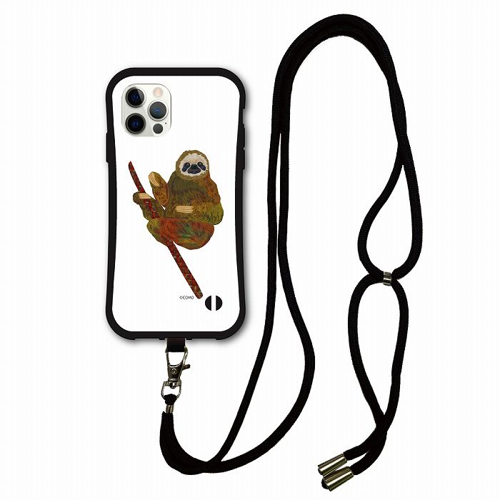 【クーポン利用で 3980円→3582円】 スマホショルダー付 アニマル柄 動物 iPhone14 i-coronケース iPhone16 15 14 Pro 13 12 Mini スマホケース 全機種対応 カバー ショルダーストラップ 肩掛け カバーナマケモノ あまり地上に降りない
