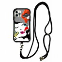 【お買い物マラソン 10%OFFクーポン】 スマホショルダー付 スカラー iPhone16 ケース 耐衝撃 i-coronケース iPhone16e 16Pro 15 14 13 12 スマホケース 全機種対応 スマホカバー scolar グラフティ ハートガール scr50022-neck
