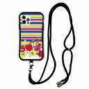 【超ポイントバック祭 10%OFFクーポン】 スマホショルダー付 スカラー iPhone 16e ケース 耐衝撃 i-coronケース iPhone16 15 14 Pro 13 12 Mini スマホケース 全機種対応 スマホカバー scolar カラフルストライプ フラワー scr50084-neck