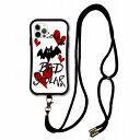 【お買い物マラソン 割引クーポン有】 スマホショルダー付 スカラー iPhone16 ケース 耐衝撃 i-coronケース iPhone16e 16Pro 15 14 13 12 スマホケース 全機種対応 スマホカバー scolar BAD ScoLar コウモリ scr50116-neck