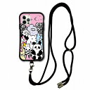 【お買い物マラソン 10%OFFクーポン】 スマホショルダー付 スカラー iPhone16 ケース 耐衝撃 i-coronケース iPhone16e 16Pro 15 14 13 12 スマホケース 全機種対応 スマホカバー scolar アニマル大集合 パンダ もけ ピンク scr50139-neck