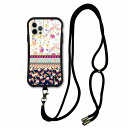 【超ポイントバック祭 10%OFFクーポン】 スマホショルダー付 スカラー iPhone 16e ケース 耐衝撃 i-coronケース iPhone16 15 14 Pro 13 12 Mini スマホケース 全機種対応 スマホカバー scolar 蝶とフラワー パターン柄 scr50159-neck