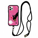 【超ポイントバック祭 10%OFFクーポン】 スマホショルダー付 スカラー iPhone 16e ケース 耐衝撃 i-coronケース iPhone16 15 14 Pro 13 12 Mini スマホケース 全機種対応 スマホカバー scolar うさぎ シルエット ピンク scr50183-neck