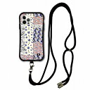 【お買い物マラソン 10%OFFクーポン】 スマホショルダー付 スカラー iPhone16 ケース 耐衝撃 i-coronケース iPhone16e 16Pro 15 14 13 12 スマホケース 全機種対応 スマホカバー scolar 蝶と花 英語の切り替えし柄 scr50283-neck