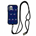 【お買い物マラソン 10%OFFクーポン】 スマホショルダー付 スカラー iPhone15 ケース 耐衝撃 i-coronケース iPhone16e 16 15 14 13 12 スマホケース 全機種対応 スマホカバー scolar ドットパターン ネイビー scr50326-neck