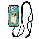 【お買い物マラソン 10%OFFクーポン】 スマホショルダー付 スカラー iPhone15 ケース 耐衝撃 i-coronケース iPhone16e 16 15 14 13 12 スマホケース 全機種対応 スマホカバー scolar 猫柄 アニマル ブルー scr50358-neck