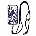 【超ポイントバック祭 10%OFFクーポン】 スマホショルダー付 スカラー iPhone 16e ケース 耐衝撃 i-coronケース iPhone16 15 14 Pro 13 12 Mini スマホケース 全機種対応 スマホカバー scolar 影絵 虎とライオン ネイビー scr50370-neck