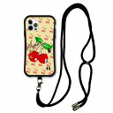 【お買い物マラソン 10%OFFクーポン】 スマホショルダー付 スカラー iPhoneSE 第3世代 第2世代 ケース 耐衝撃 i-coronケース iPhone16e 16 15 14 13 12 スマホケース 全機種対応 スマホカバー scolar チェリー 総柄 ラビル もけ アニマルたち scr50457-neck