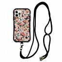 【お買い物マラソン 10%OFFクーポン】 スマホショルダー付 スカラー iPhoneSE 第3世代 第2世代 ケース 耐衝撃 i-coronケース iPhone16e 16 15 14 13 12 スマホケース 全機種対応 スマホカバー scolar キノコ チョウ お花 ベビーピンク scr50488-neck