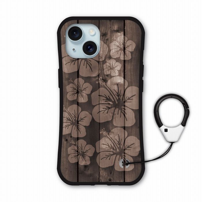 【お買い物マラソン 8%OFFクーポン】 iPhoneSE 第3世代 第2世代 ケース iPhone15 Pro Plus Pro Max カバー iPhone14 iPhone13 iPhone12 11 XR ケース スマホケース i-coronケース 保護 耐衝撃 スマホカバー 全機種対応 ウッド ハイビスカス グレー