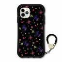 【お買い物マラソン 10%OFFクーポン】 スカラー 耐衝撃タイプ iPhone15 ケース 全機種対応 i-coronケース スマホケース iPhone 16e 16 15Pro 15Plus 15ProMax 14 13 12 スマホカバー ハードケース scolar ネオンカラーブラック 蝶と花 coron-scr50291