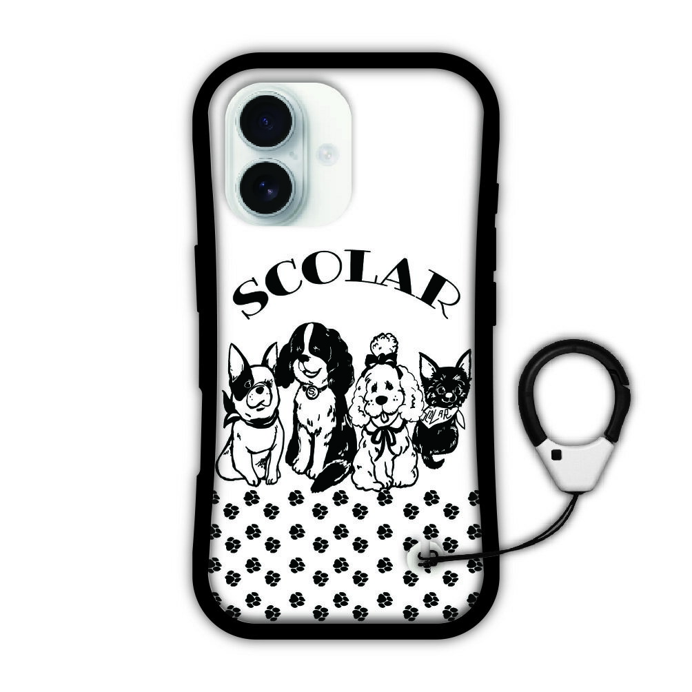 【期間限定 10%OFFクーポン】 スカラー デザイン iPhone16 スマホケース 全機種対応 耐衝撃タイプ i-coronケース iPhone17 iPhone Aie iPhone16e 15 14 13 スマホカバー グリップケース ホワイト ワンちゃん scr-wh5110