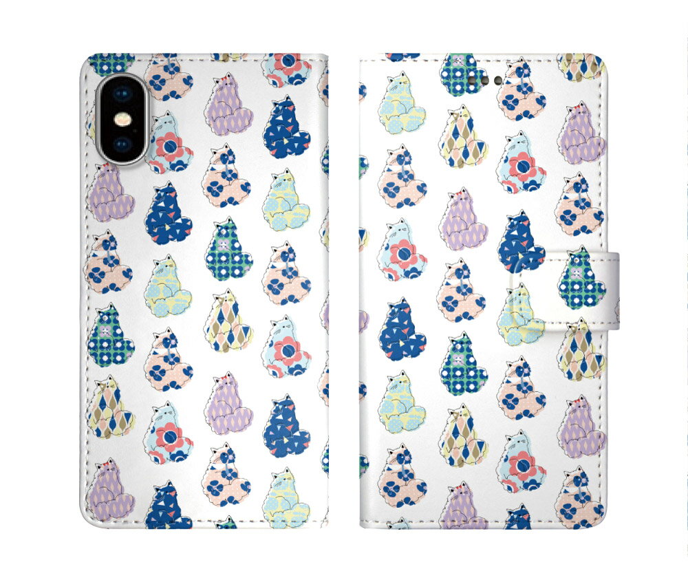 【期間限定 10%OFFクーポン】 スカラー 手帳型 スマホケース iPhone16 ケース iPhone 16e 16 Plus 15 Pro 14 Pro Max 13 Mini スマホカバー 全機種対応 手帳 ScoLar ネコ ネコいっぱい ネコ柄 総柄 ダイアリー