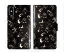 【お買い物マラソン 大特価】 iPhone16 スカラー 手帳型 スマホケース iPhone 16e 16 15 14 13 Mini SE 第3世代 全機種対応 手帳 ScoLar イヌ柄 ワンコがいっぱい 手書き風 ブラック かわいい