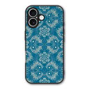 【お買い物マラソン 10%OFFクーポン】 iPhone16 ケース スマホケース Slim case 耐衝撃 iPhone 16e 15 14 13 12 ギャラクシー シャオミ ハードケース 耐衝撃 カメラ周り保護 側面保護 ダマスク柄 ブルー
