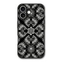 【お買い物マラソン 10%OFFクーポン】 iPhone15 ケース スマホケース Slim case 耐衝撃 iPhone 16e 15 14 13 12 ギャラクシー シャオミ ハードケース 耐衝撃 カメラ周り保護 側面保護 ダマスク柄 ブラック