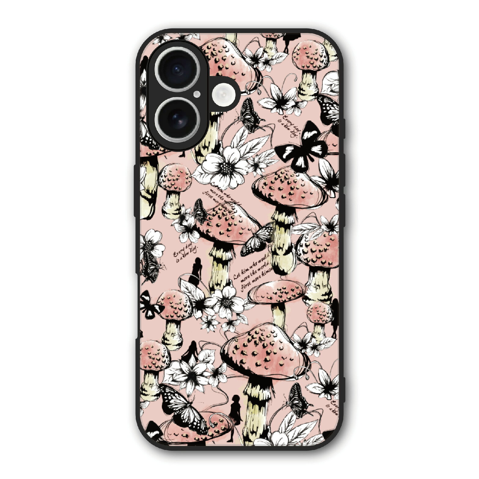 Rakuten - 【お買い物マラソン 割引クーポン有】 ScoLar スカラー iPhone16 ケース スマホケース Slim case 耐衝撃 iPhone 16e iPhone 15 14 13 12 ギャラクシー シャオミ ハードケース スマホカバー キノコ チョウ お花 ベビーピンク slim-scr50488