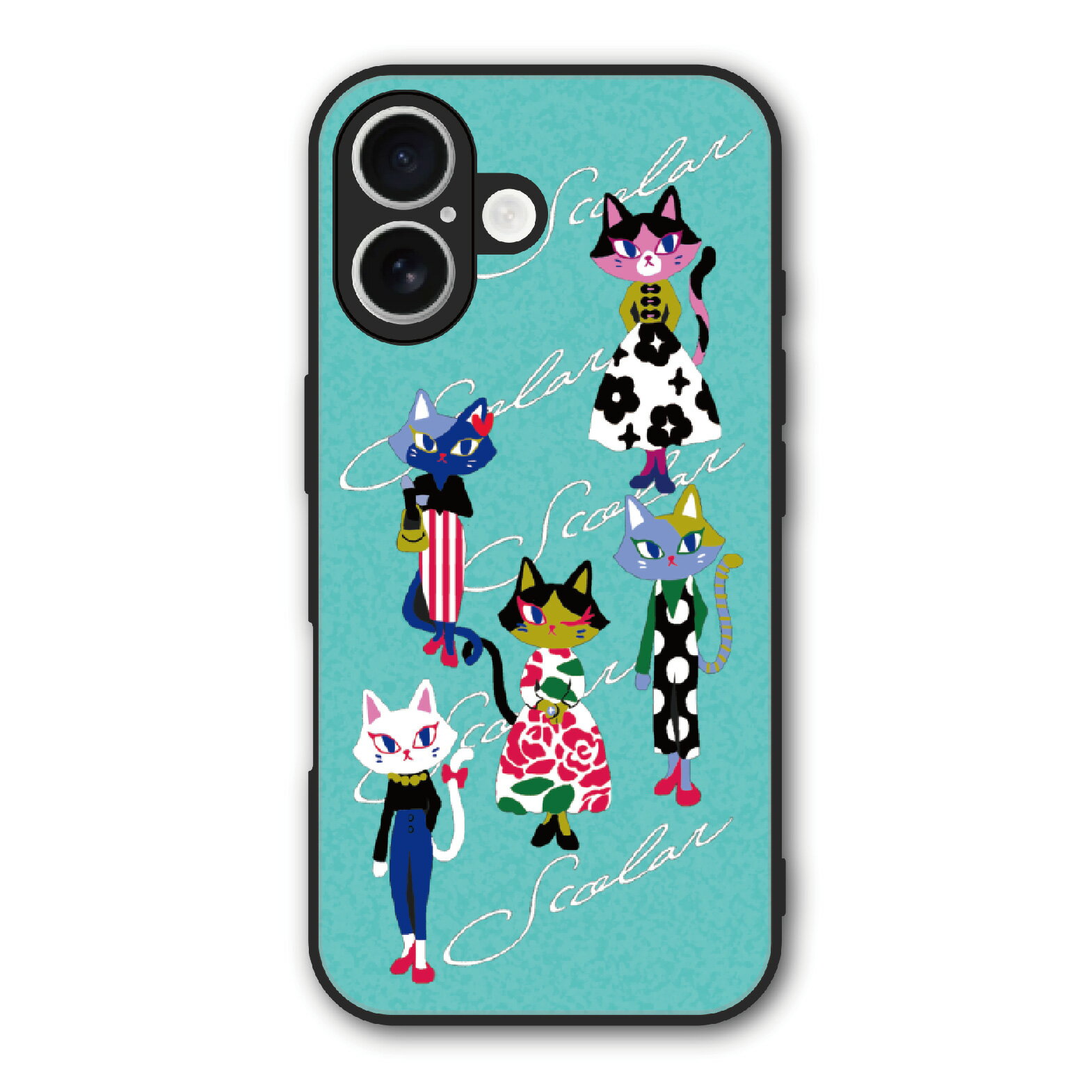 【スーパーセール 割引クーポン】 ScoLar スカラー iPhone16 ケース スマホケース Slim case 耐衝撃 iPhone 16e iPhone 15 14 13 12 ギャラクシー シャオミ ハードケース 全機種対応 スマホカバー ネコ ワンピース スカート slim-scr50670