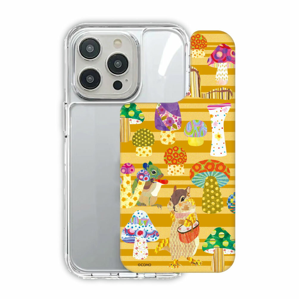 Rakuten - 【10%OFFクーポン】 iPhone17 TPUPCケース iPhone Air スマホケース 耐衝撃 iPhone 17e iPhone 16e iPhone16 16 Pro 15 14 13 スマホカバー グリップ 保護ケース COMO アニマル柄 リス キノコいっぱい