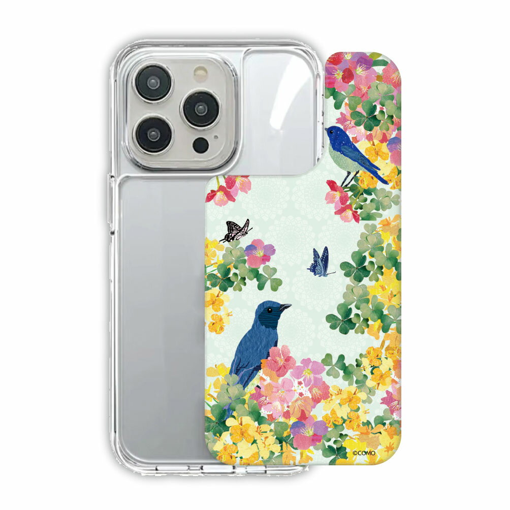 Rakuten - 【お買い物マラソン 大特価セール】 iPhone17 TPUPCケース iPhone Air スマホケース 耐衝撃 iPhone 17e iPhone 16e iPhone16 16 Pro 15 14 13 スマホカバー グリップ 保護ケース COMO アニマル柄 春の花と鳥とチョウ