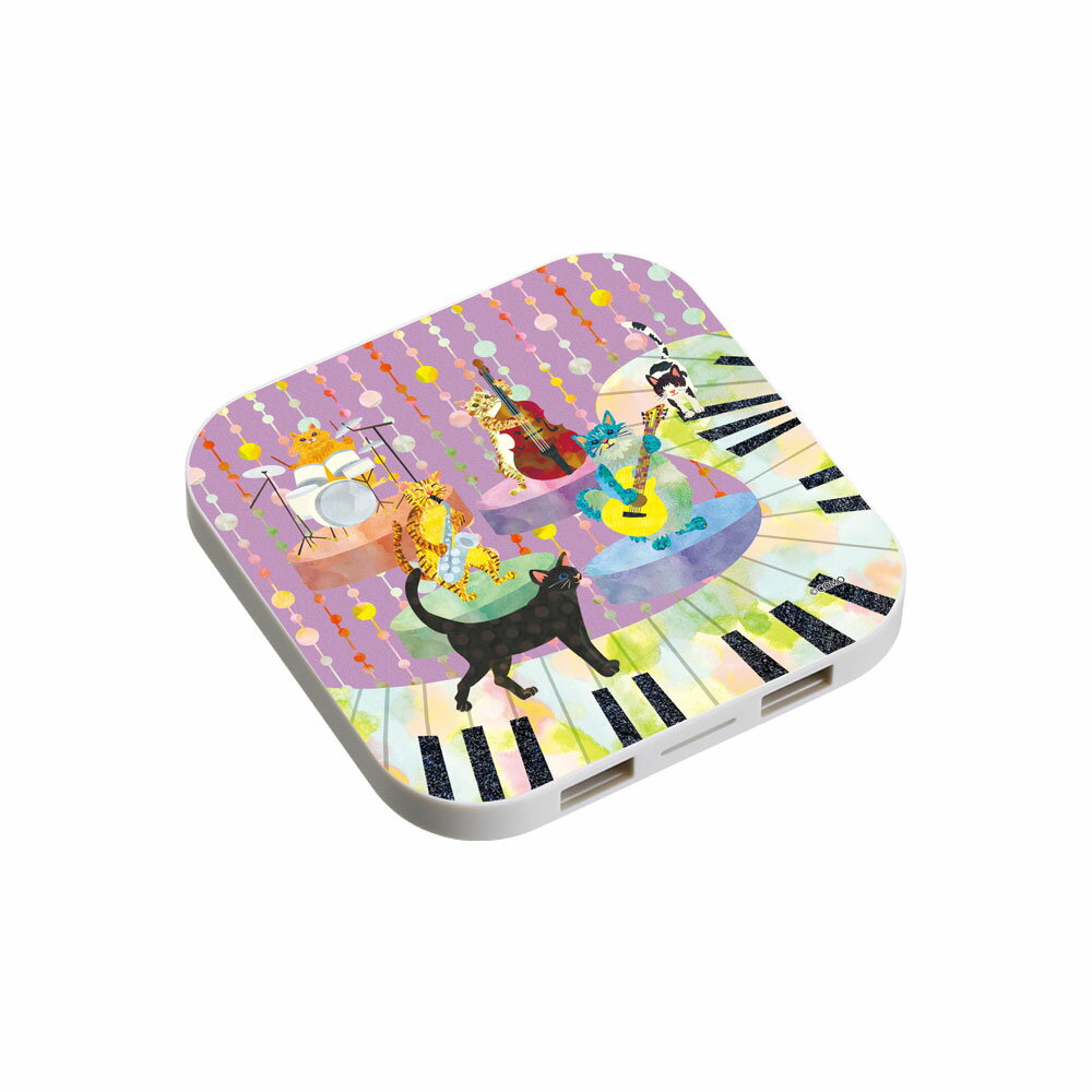 【割引クーポン有】 ワイヤレス充電器 スマホ 充電器 Qi規格 COMOデザイン アニマル柄 iPhone Xperia AQUOS Galaxy Google Pixel 薄型 コンパクト iPhone対応 Android対応 ネコバンド ピアノ サックス como-wp004