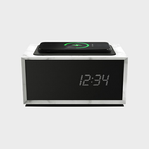 【LINEでクーポン/楽天モバイルP3倍】GENEVA ジェネバ TIME DIGITAL タイムデジタル ホワイトマーブル [ ワイヤレス充電+Bluetoothスピーカー付デジタルクロック ] [ Qi対応 apt-X Adaptive対応 ] auc-designshop-10021330 designshop サンプル画像3