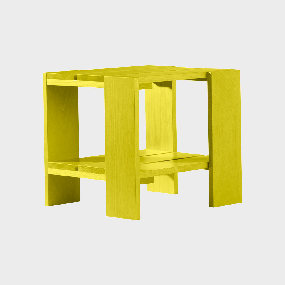 【希少 展示品 限定2点 シリアルNo入】Gerrit Thomas Rietveld リートフェルト クレイトテーブルJr スツール yellow