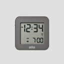 【5%OFFクーポン対象】BRAUN/デジタル アラームクロック・目覚まし時計/電波時計bnc008GYGY グレー