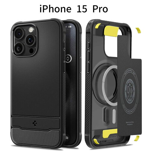 iPhone 15 Pro ケース|MagSafe対応・耐衝撃・米軍MIL規格取得|マグネット搭載・マット加工・カーボン調デザイン|アイフォン15プロ スマホカバー|ラギッド・アーマー・マグフィット iPhone 15 Pro ケース|MagSafe対応・耐衝撃・米軍MIL規格取得|マグネット搭載・マット加工・カーボン調デザイン|アイフォン15プロ スマホカバー|ラギッド・アーマー・マグフィット