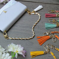 【25cmチェーン】手帳ケースチェーンポーチ用オリジナルスマホ携帯ストラップ落下防止デコスマホ