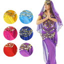 【訳あり】【返品交換不可】ベリーダンス衣装 アラビアン衣装全身セット(半袖・スパンベール) ベリーダンス 衣装 セット チョリ ベール パンツ ヒップスカーフ コスプレ 仮装 スパンコール衣装 OTR1088 レディース メンズ レッド/ピンク/イエロー/ブルー/パープル フリー