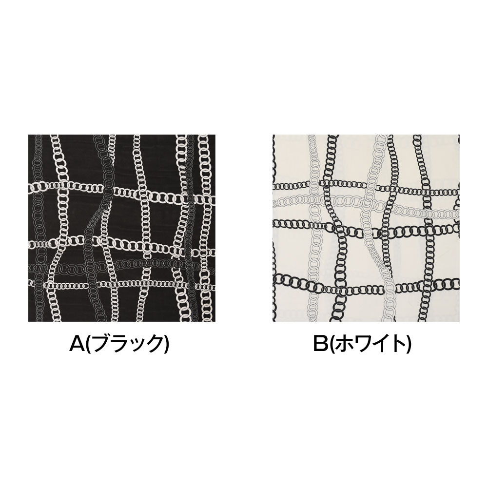 生地 W巾 シフォンプリント生地 (約152cm巾x3mカット済) 布 シフォン生地 チェーン...