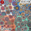 生地 W巾 サテン生地 (約154cm巾x3mカット済)エスニック柄 アジアン柄 生地 布地 柄 総柄 プリント生地 小物生地 衣装生地 コスチューム 服地 柄...