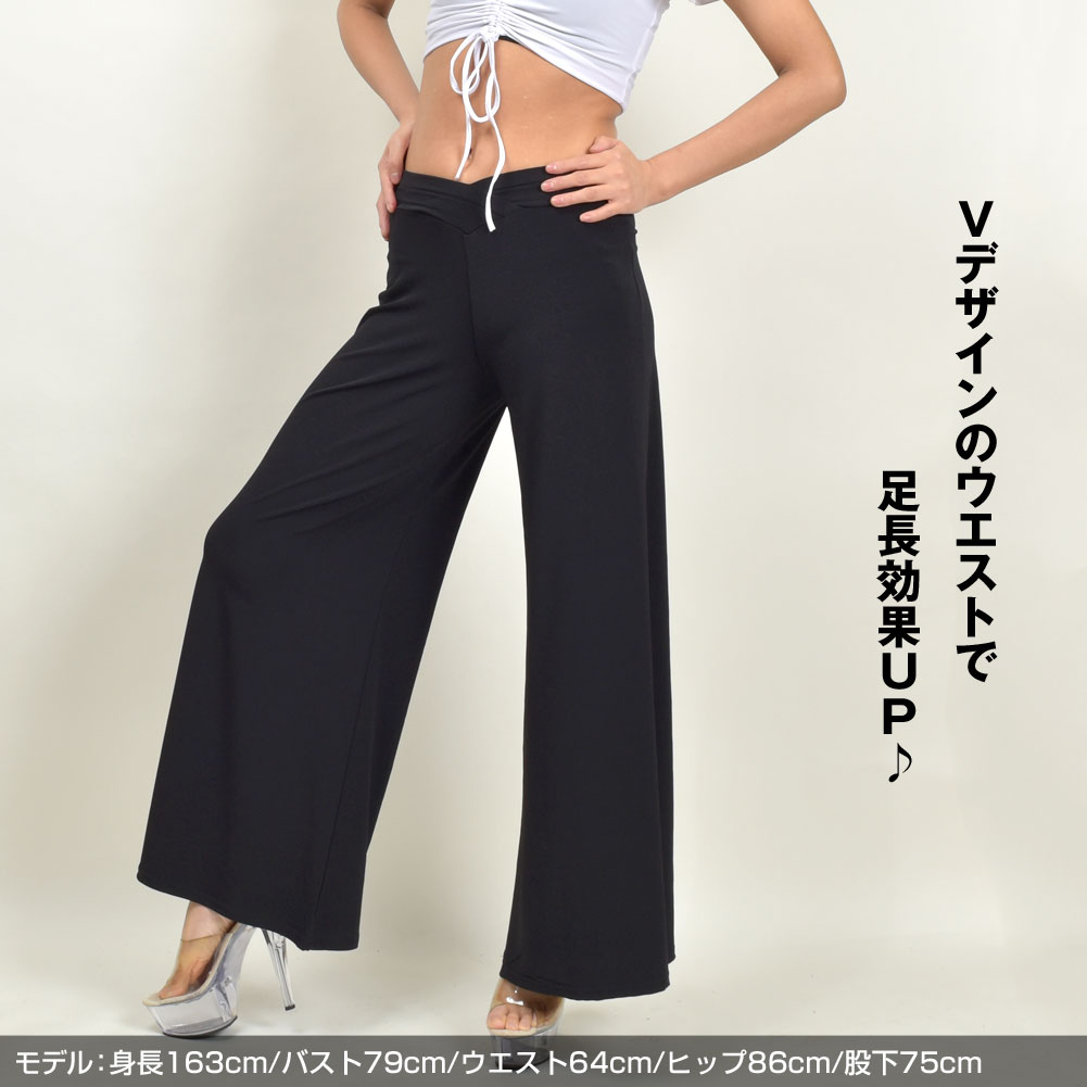 ＼楽天ランキング獲得／ ダンスパンツ AA3565 Vウエストワイドパンツ ダンス 衣装 パンツ レディース ワイドパンツ ベリーダンス ダンス着 レッスン着 レッスンウェア レッスンパンツ ヨガパンツ ゆったり 社交 ジャズダンス ヒップホップ [M便 3/4] 2