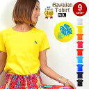 フラダンス衣装 Tシャツ ダンス衣装 トップス ハワイ衣装 モンステラ リーフ 葉 JP4402 レディース 綿100% 伸縮素材 半袖/丸首 ホワイト/イエロ...