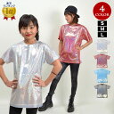 ステージ衣装 キラキラTシャツ ダンス 衣装 トップス ヒップホップ ジャズダンス DL90911 レディース/メンズ/ジュニア/キッズ ストレッチ素材 半袖/...