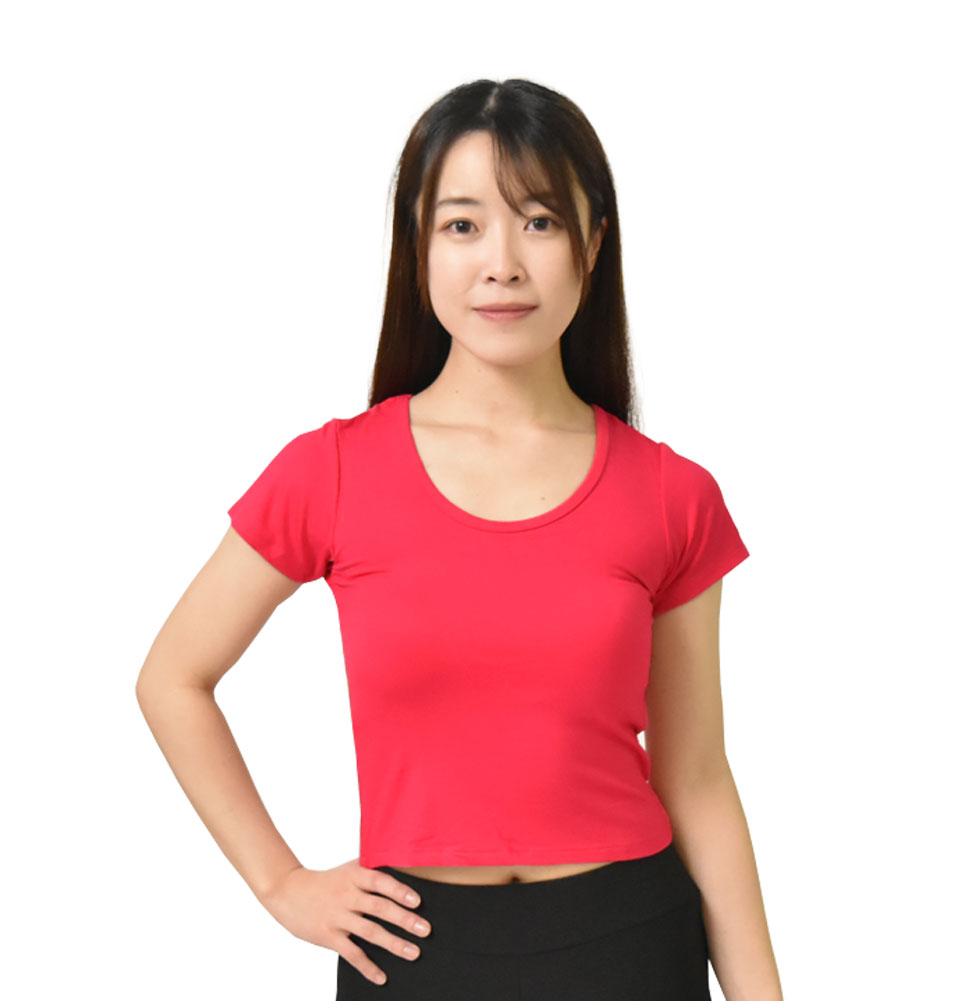 楽天市場】ショート丈 トップス(カラーピンク)(Tシャツ 楽天市場】ショート丈 トップス(カラーピンク)(Tシャツ