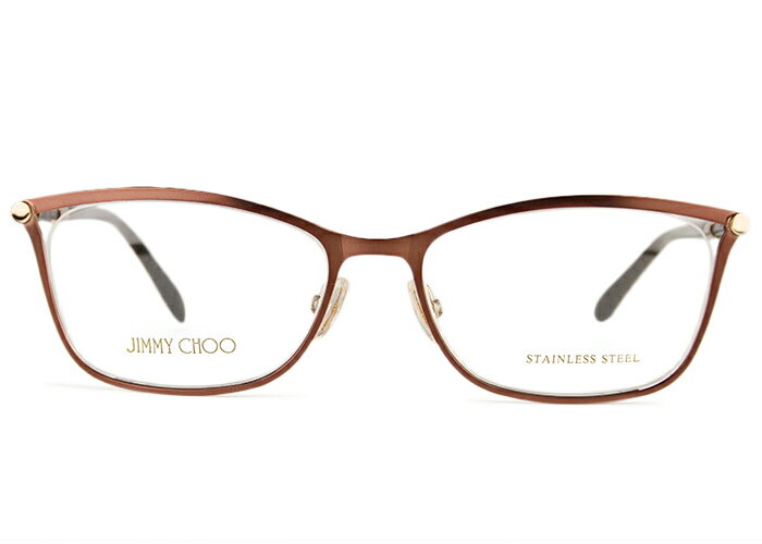 ジミーチュウ JIMMY CHOO 134 c.j6l ブラウン/ゴールド MADE IN ITALY 度付き 伊達 メガネ 眼鏡 めがね 新品 送料無料 53□17