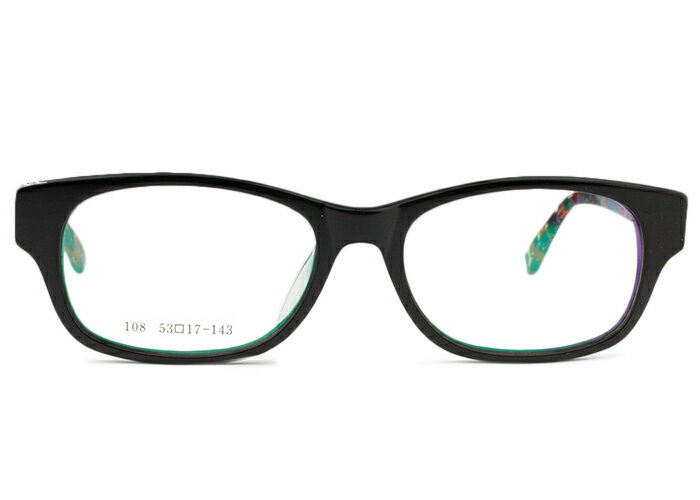 Rakuten - アイカフェ EYE CAFE 108 c.5 ブラック/レッド・グリーン メガネ めがね 眼鏡 伊達 度付き 新品 送料無料