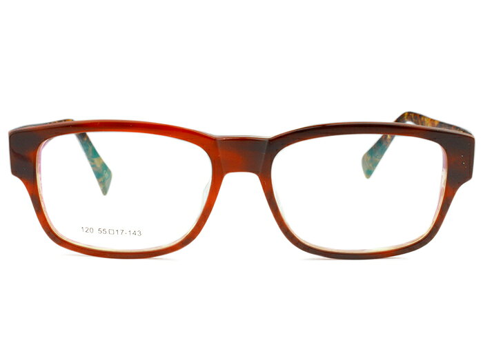 アイカフェ EYE CAFE 120 c.3 レッド/ブラウンデミ メガネ めがね 眼鏡 伊達 度付き 新品 送料無料